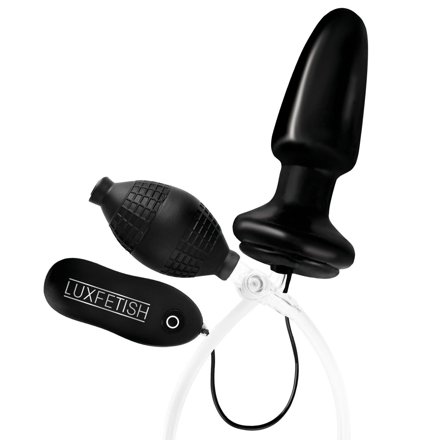 Lux Fetish 4" Inflatable Vibrating Butt Plug with Remote