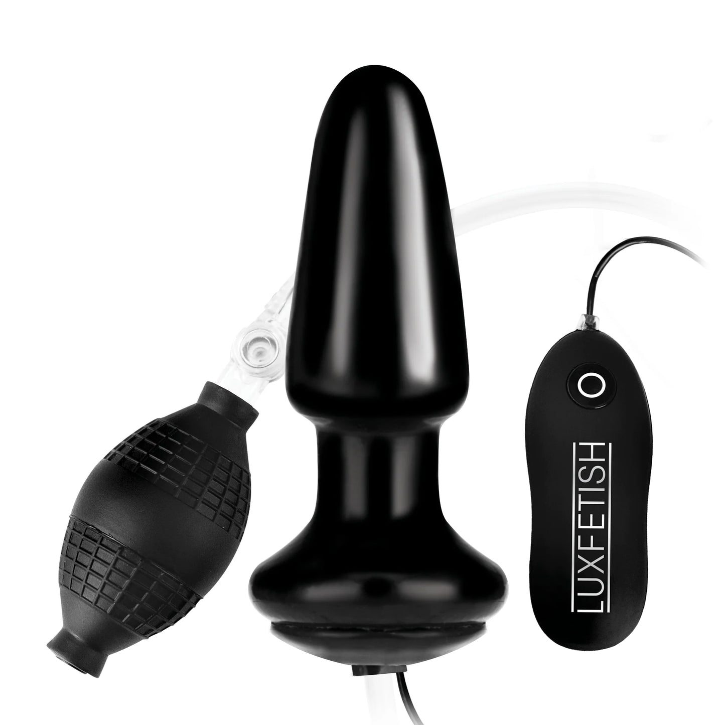 Lux Fetish 4" Inflatable Vibrating Butt Plug with Remote