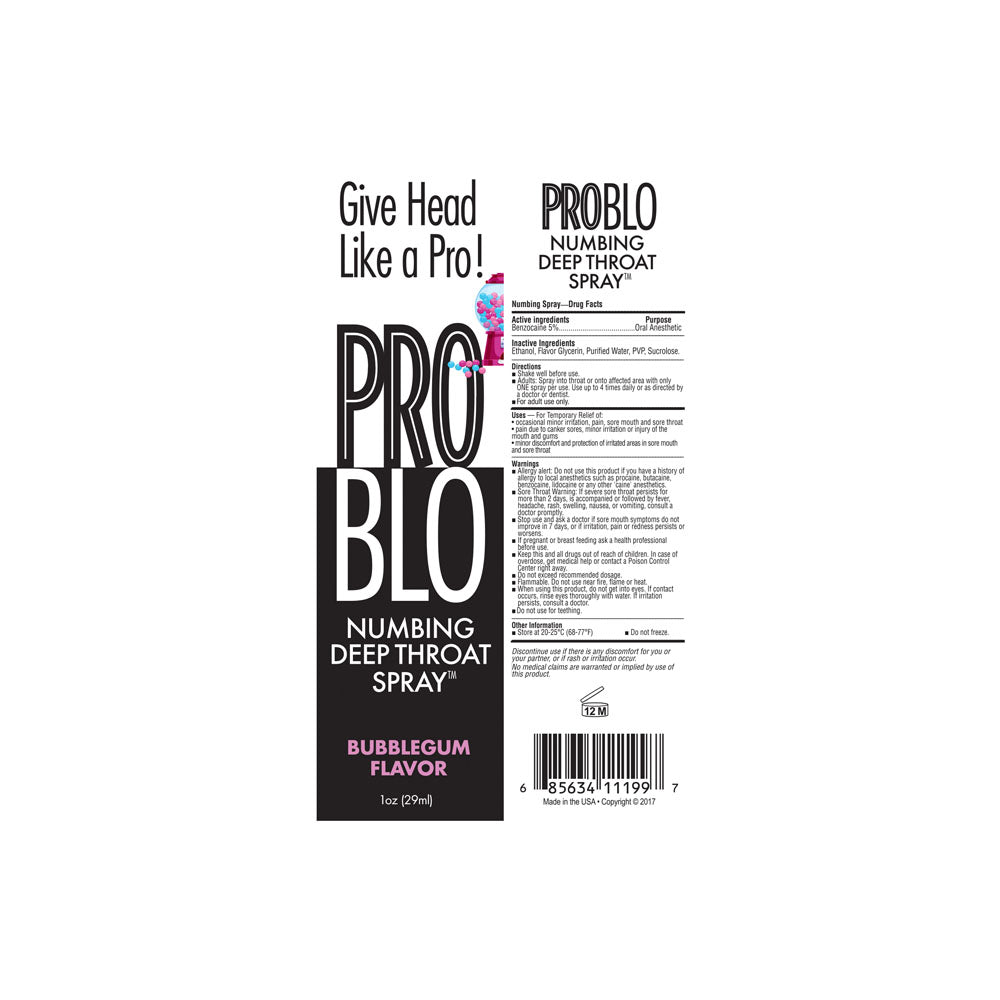 Little Genie | ProBlo Deep Throat Spray - Bubblegum Deep Throat Spray 30ml