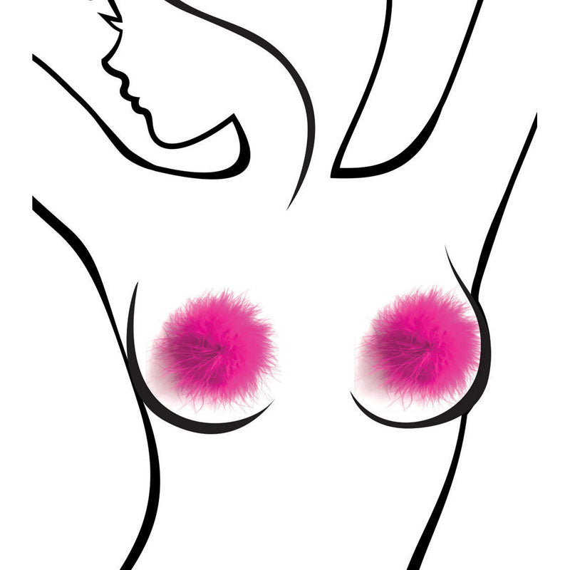 Little Genie | Sexy AF - Nipple Couture Pink Marabou Reuseable Nipple Pasties