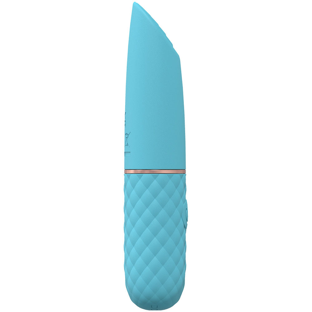 LOVELINE Beso - Blue 10.6cm USB Rechargeable Mini Lipstick Vibrator