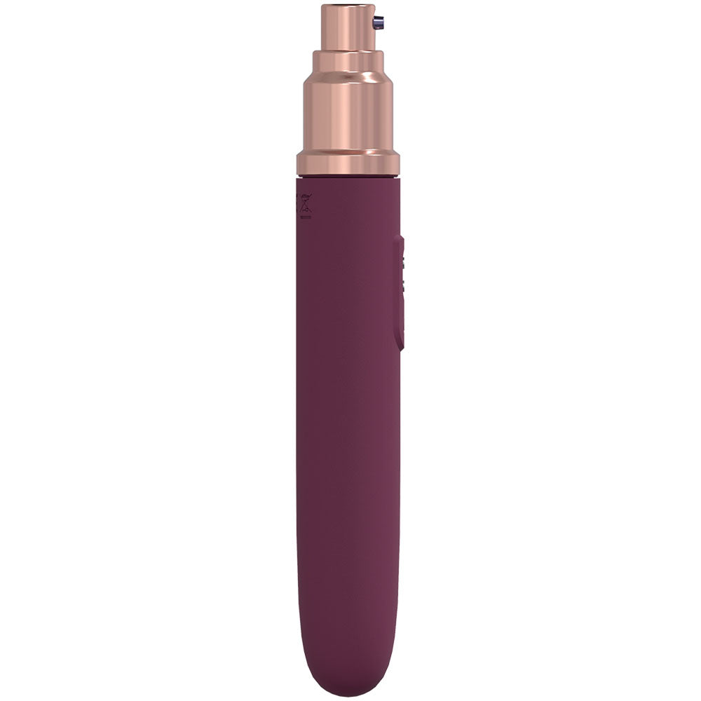 LOVELINE The Traveler - Burgundy 17.6cm USB Rechargeable Vibrator w Lube Applicator