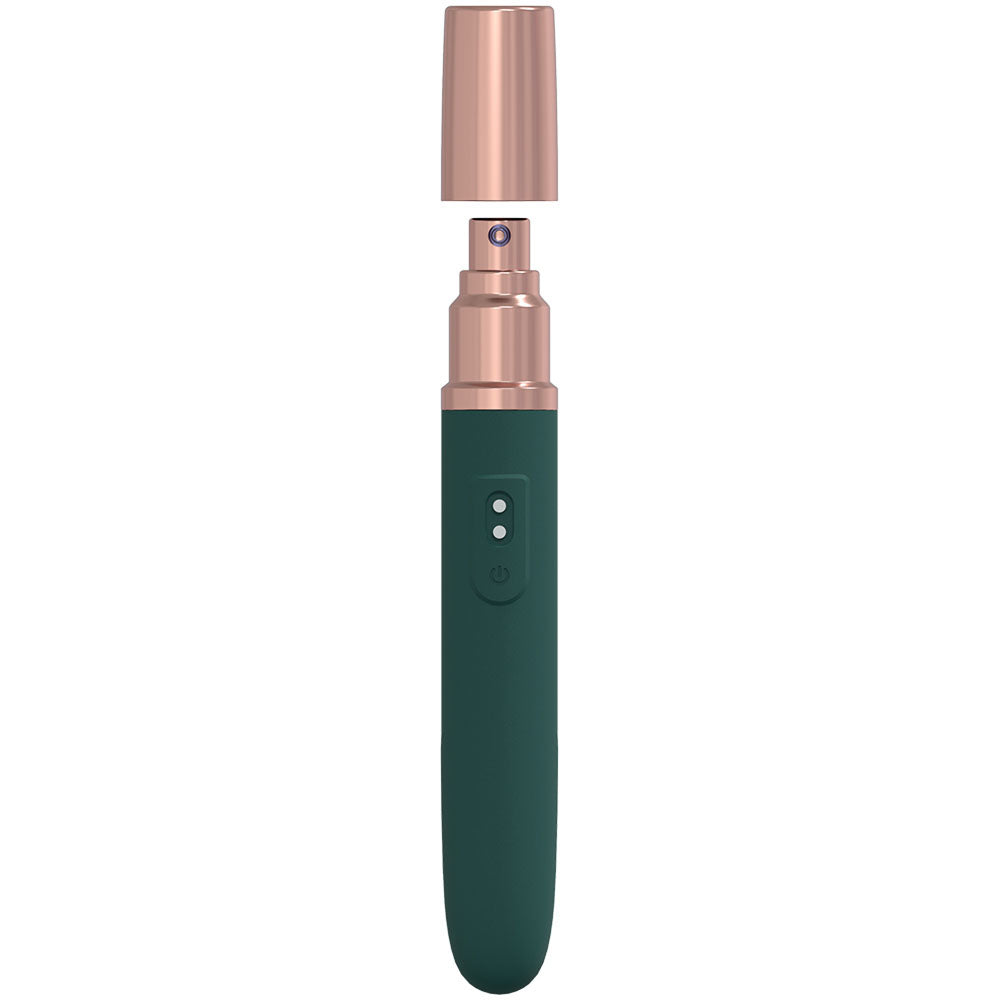 LOVELINE The Traveler - Green 17.6cm USB Rechargeable Vibrator w Lube Applicator