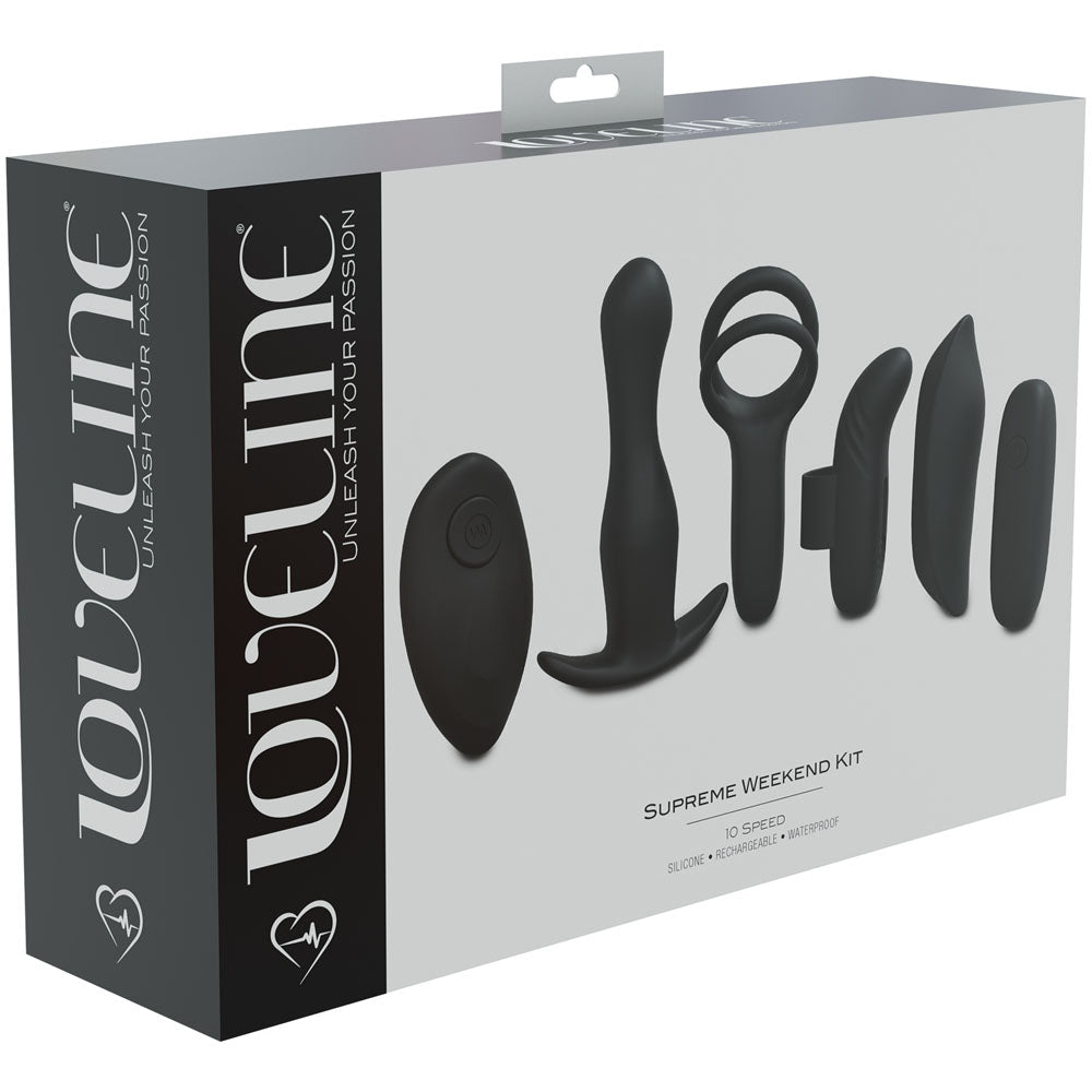 LOVELINE Supreme Weekend Kit - Black Interchangeable Sleeves Bullet 5 Piece Kit