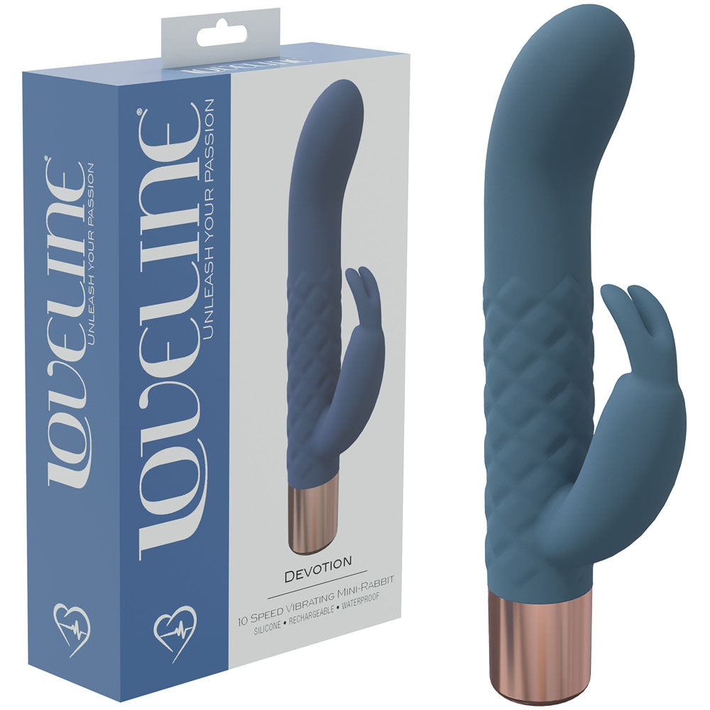 LOVELINE Devotion - Blue 14.2cm USB Rechargeable Rabbit Vibrator