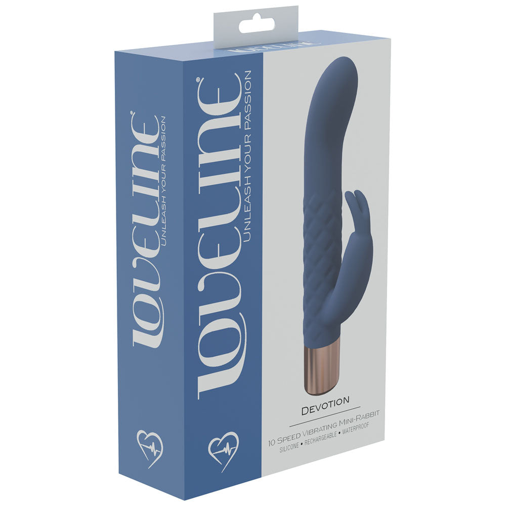 LOVELINE Devotion - Blue 14.2cm USB Rechargeable Rabbit Vibrator