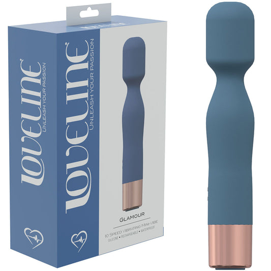 LOVELINE Glamour - Blue 14.4cm USB Rechargeable Massage Wand Vibrator