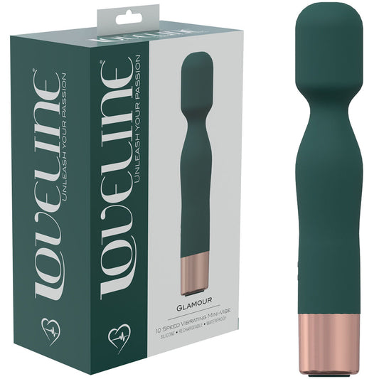 LOVELINE Glamour - Green 14.4cm USB Rechargeable Massage Wand Vibrator