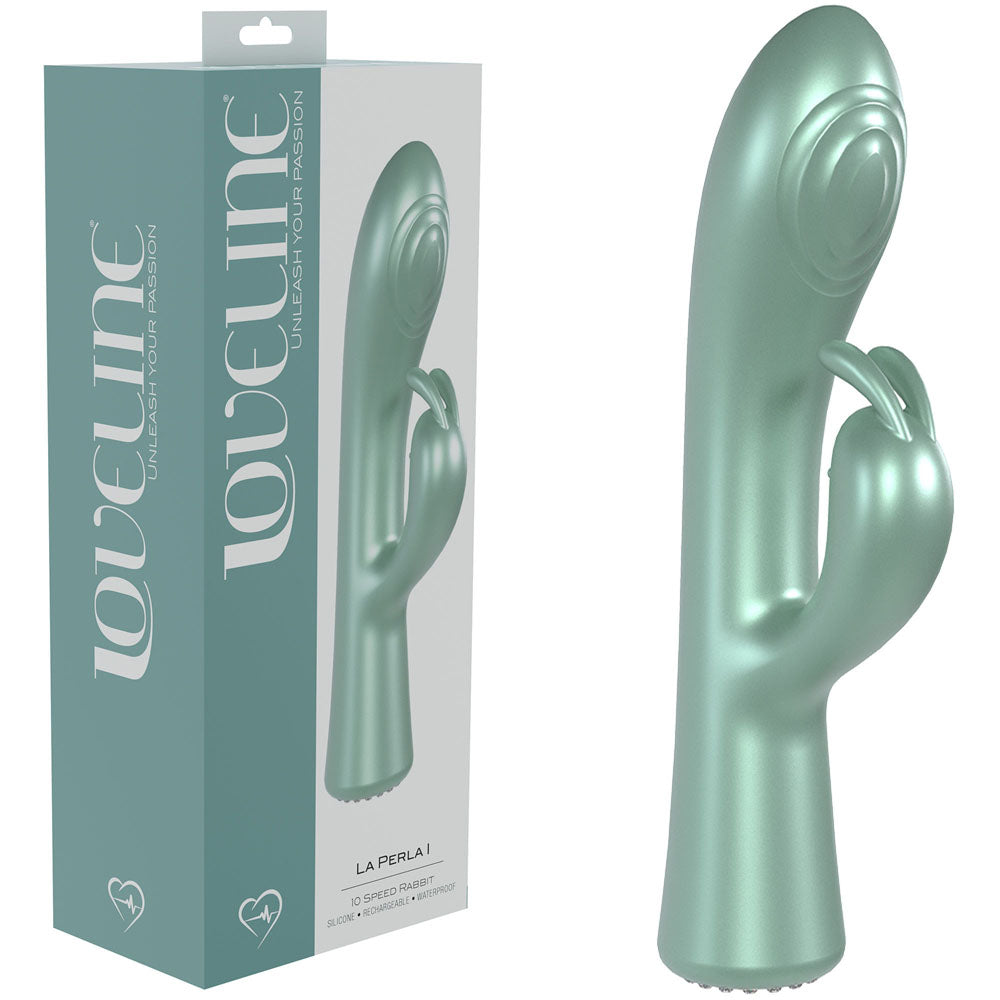 LOVELINE La Perla I - Pearlescent Green 19.2cm USB Rechargeable Rabbit Vibrator