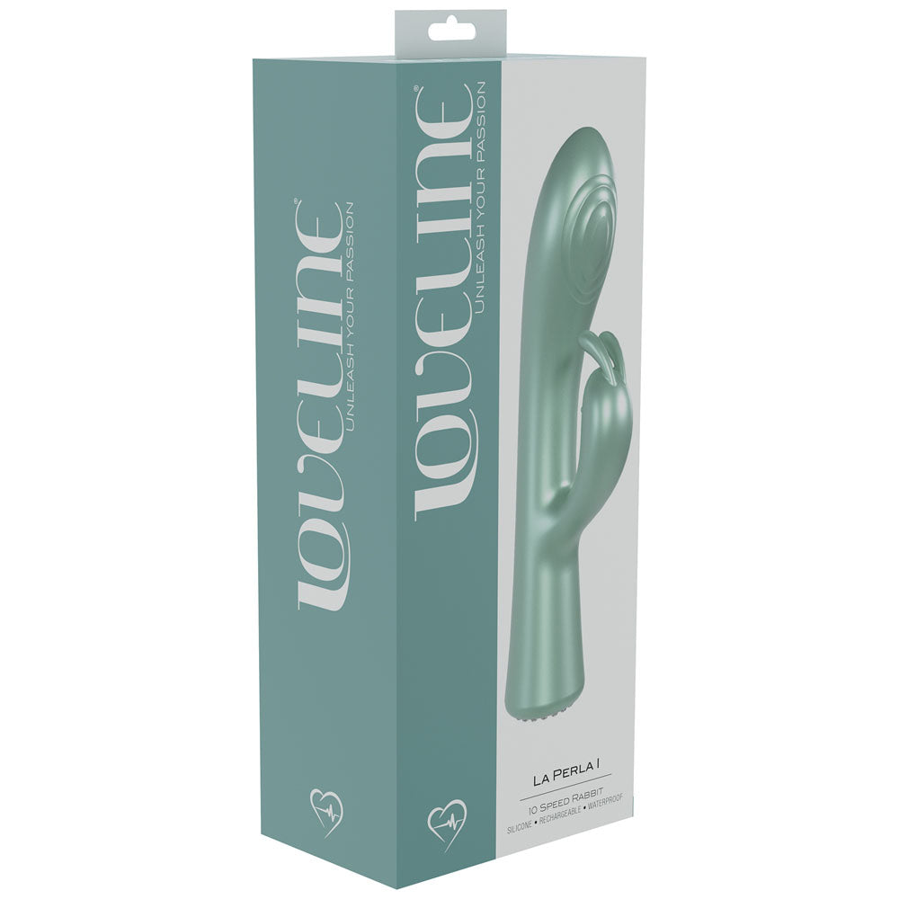 LOVELINE La Perla I - Pearlescent Green 19.2cm USB Rechargeable Rabbit Vibrator