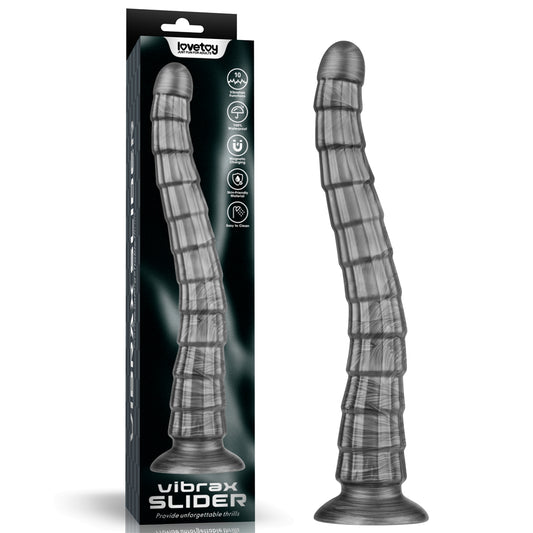 Lovetoy | King Sized Vibrating Vibrax Slider Grey 36.8cm (14.5") Dildo