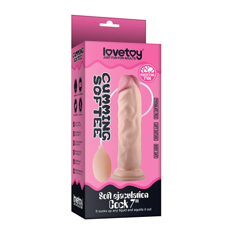 Lovetoy Cumming Softee Soft Ejaculation Cock 8.5" Flesh 21.6cm Squirting Dong