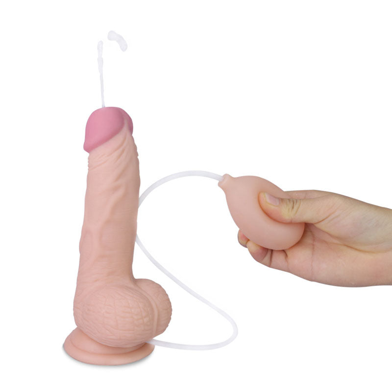 Lovetoy Cumming Softee Soft Ejaculation Cock 8" with Balls 20.3cm Squirting Dong