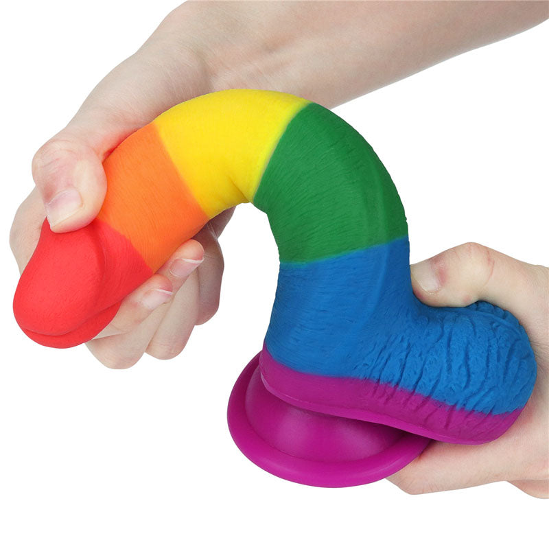 Lovetoy Prider 7.5" Dildo - Rainbow 19cm Dong w Suction