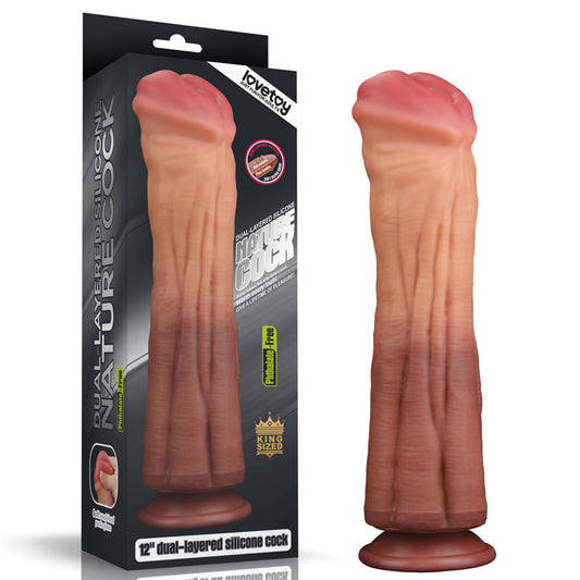 Lovetoy | Nature Cock Flesh 30cm (12") Platinum Silicone Fantasy Dong Dildo