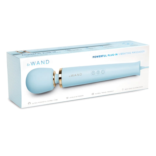 Le Wand Plug-In Vibrating Massager Sky Blue