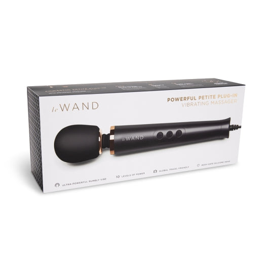 Le Wand Powerful Petite Plug-In Vibrating Massager Black