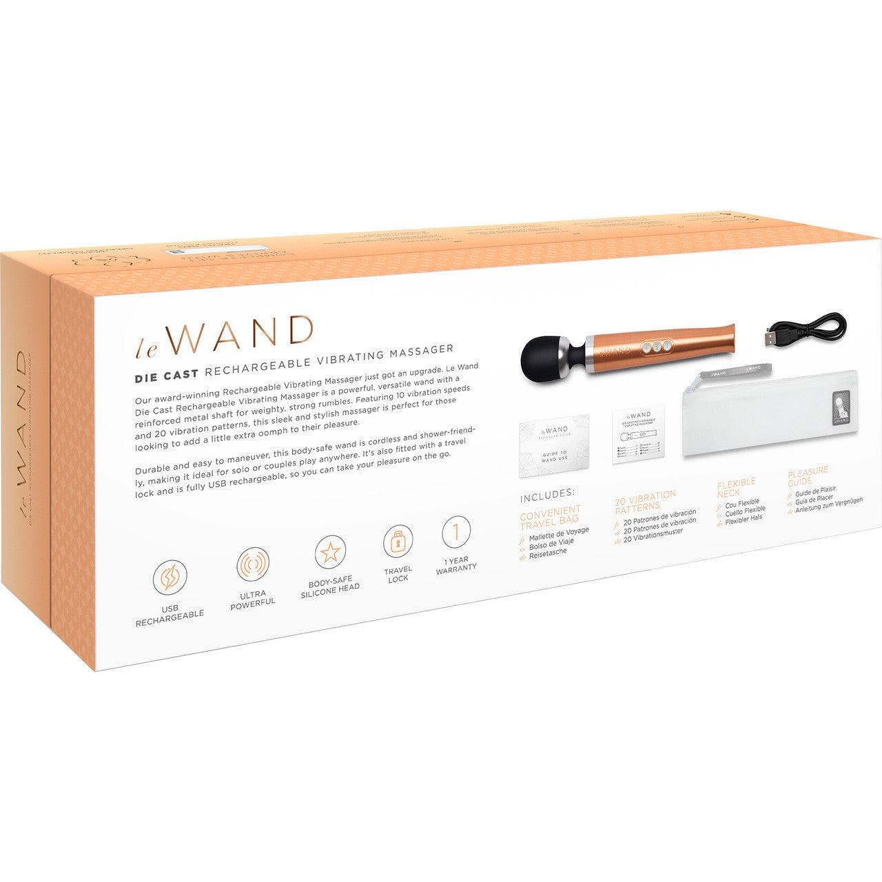 Le Wand Die Cast Rechargeable Massager Rose Gold