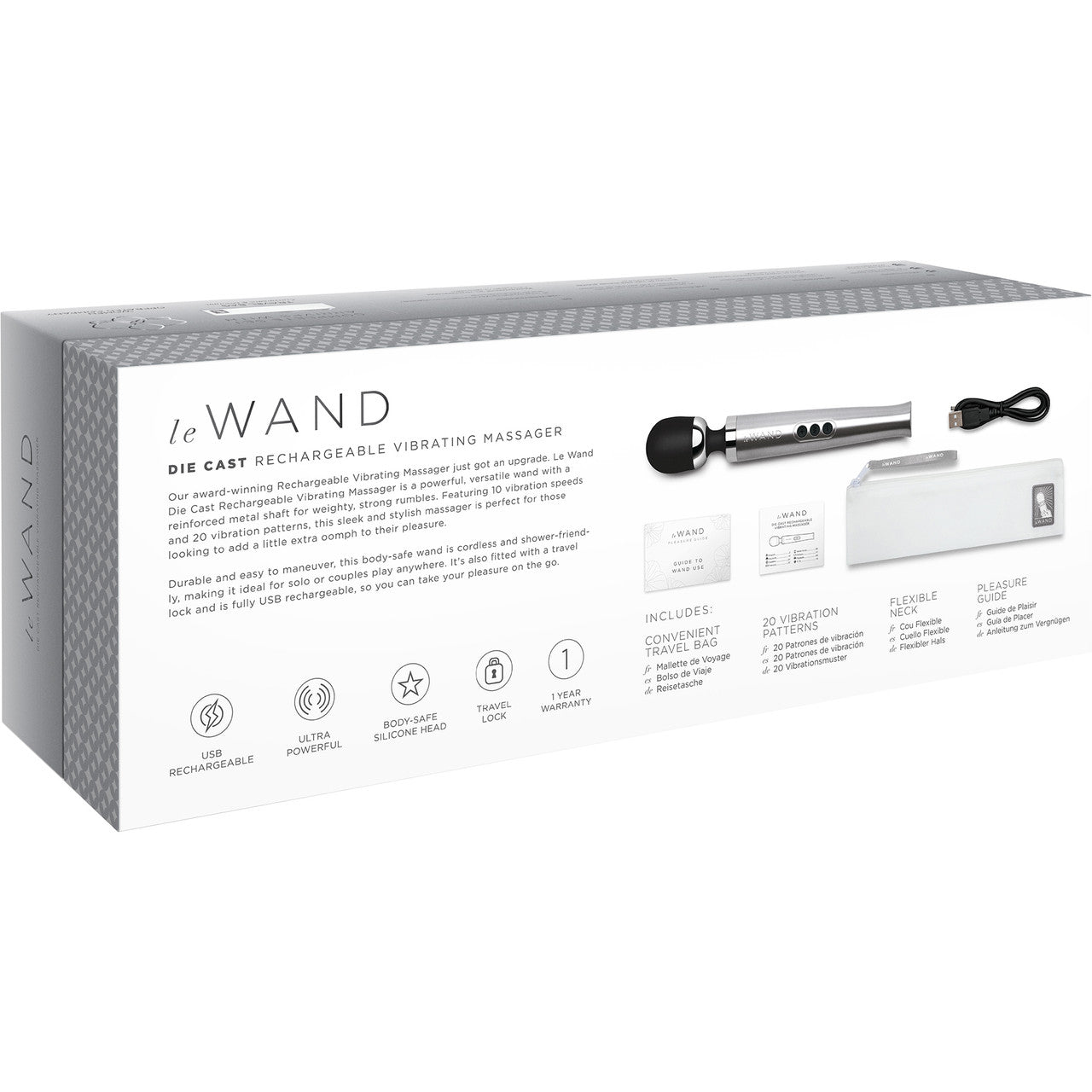 Le Wand Die Cast Rechargeable Massager Silver