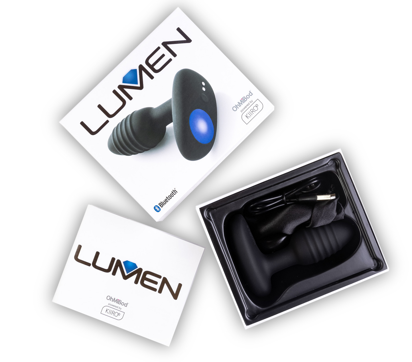 Kiiroo OhMiBod Lumen Black - Interactive Vibrating Butt Plug (App)