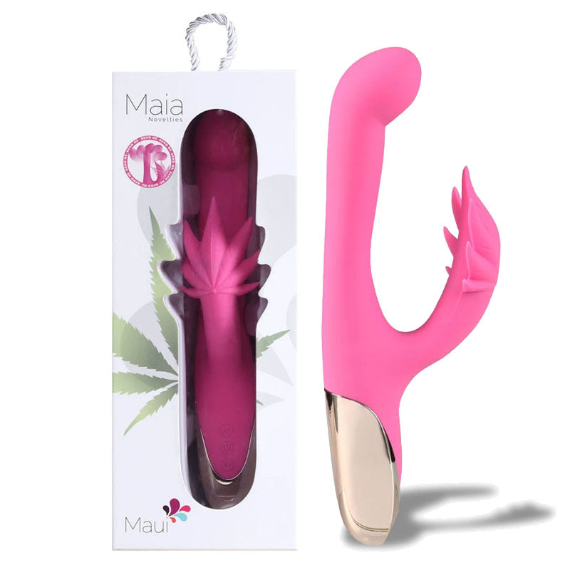 Maia Toys | Maia Maui 420 Pink 21.6cm USB Rechargeable Rabbit Vibrator