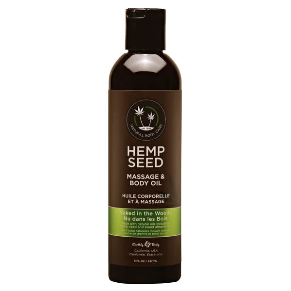 Earthly Body Hemp Seed Massage & Body Oil Naked In The Woods (White Tea & Ginger) 237ml