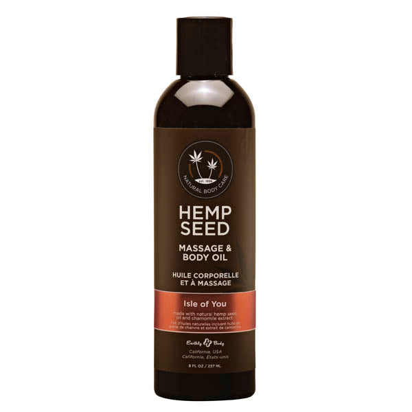 Earthly Body Hemp Seed Massage & Body Oil Coconut Water, Citrus & Vanilla (Isle Of You) 237ml