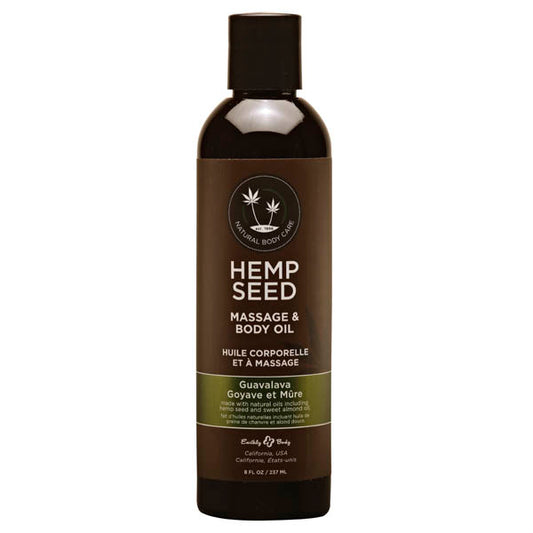 Earthly Body Hemp Seed Massage & Body Oil Guavalava (Guava & Blackberry) 237ml