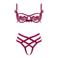 Muse Lingerie Bra With Floral Applique and Criss Cross G-String Red PL013RED - Size S/M/L/XL