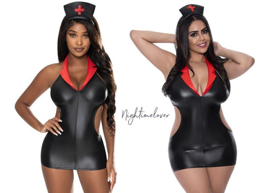 Magic Silk Exposed Lingerie Night Nurse Costume - S/M or L/XL or Q