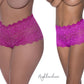 Magic Silk Exposed Lingerie Split Crotch Boy Short Raspberry Size S/M or L/XL or Q