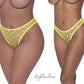 Magic Silk Exposed Lingerie High Waist Micro Star Thong Lime Size S/M or L/XL or Q