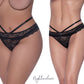 Magic Silk Exposed Lingerie Peek-A-Boo Cheeky Panty Black Size S/M or L/XL or Q