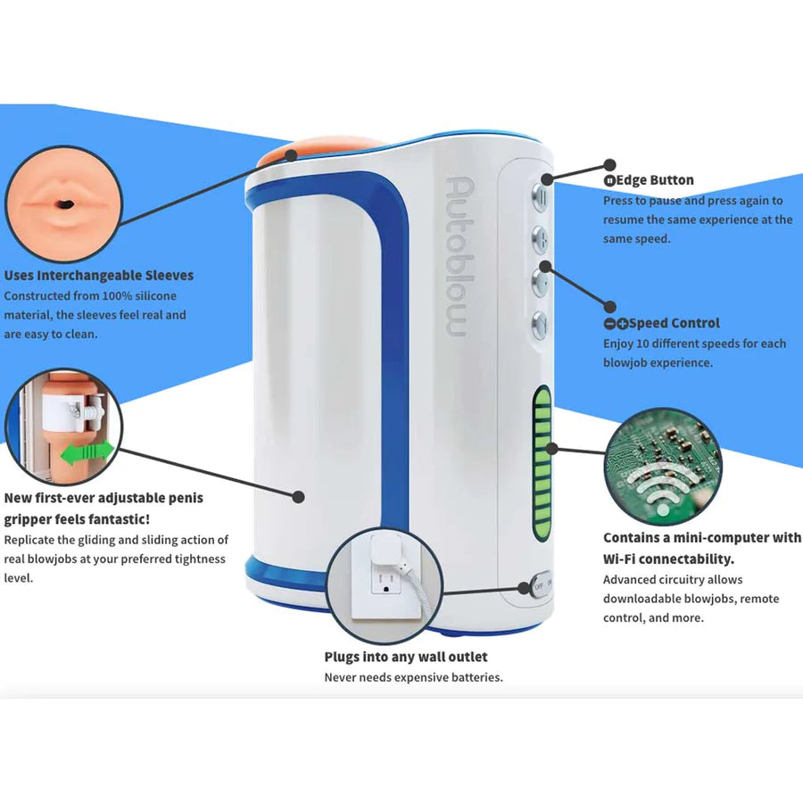 Autoblow AI+ A.I.+ - Automatic Stroking Blowjob Machine (includes Mouth Sleeve)