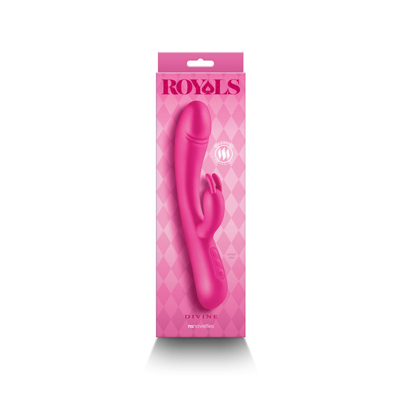 NS Novelties Royals - Divine - Metallic Pink 22.2cm Rechargeable Rabbit Vibrator