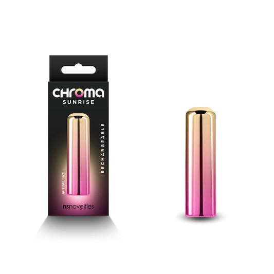 NS Novelties | Chroma Sunrise Small- Metallic Pink/Gold 6.8cm USB Rechargeable Vibrator