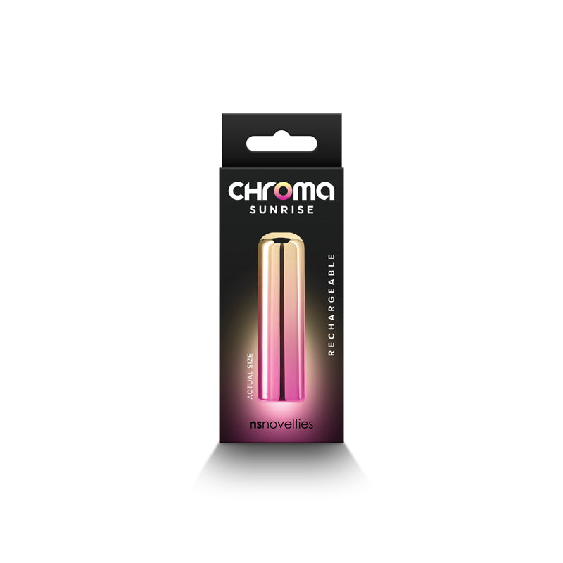 NS Novelties | Chroma Sunrise Small- Metallic Pink/Gold 6.8cm USB Rechargeable Vibrator