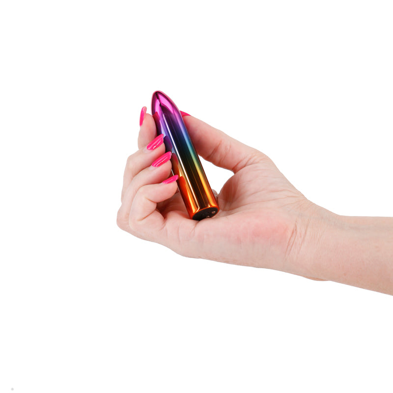 NS Novelties | Chroma Rainbow Medium - Metallic Rainbow 9cm USB Rechargeable Mini Vibrator