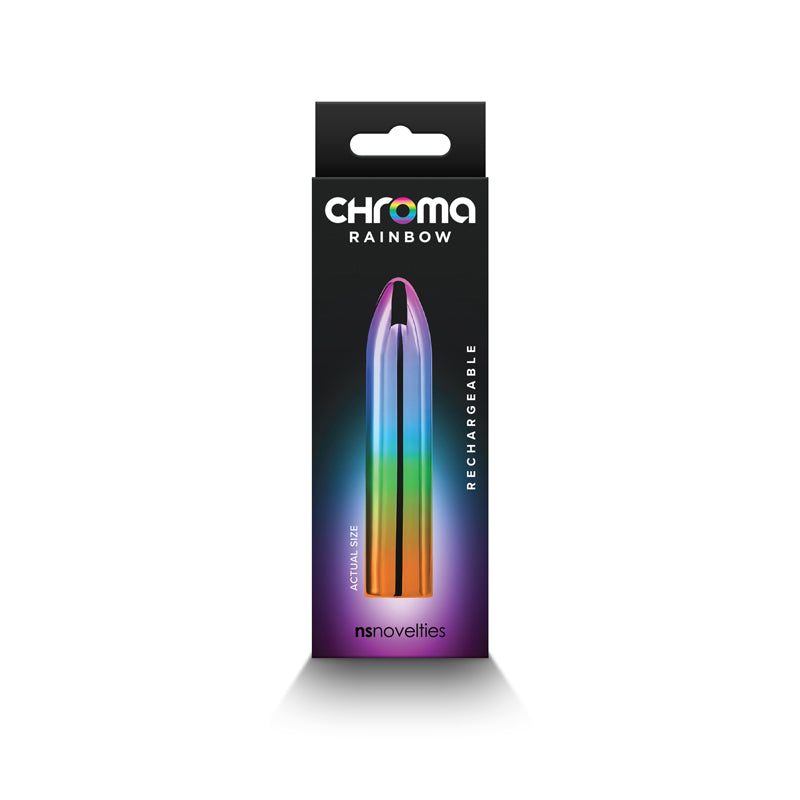 NS Novelties | Chroma Rainbow Medium - Metallic Rainbow 9cm USB Rechargeable Mini Vibrator