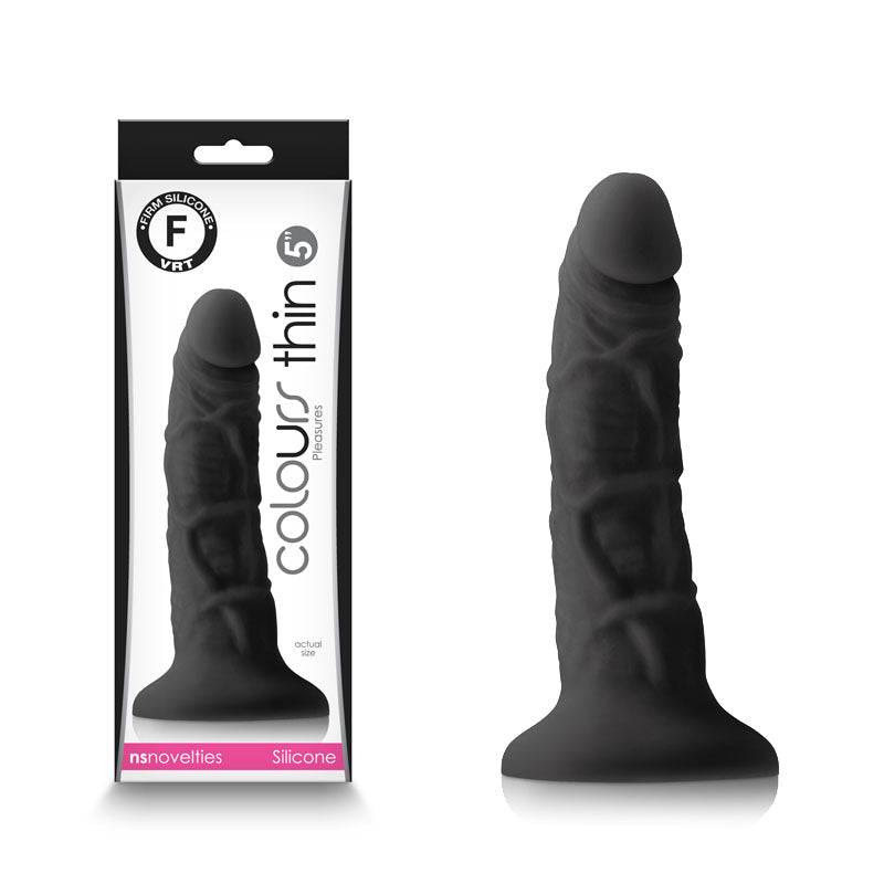 NS Novelties | Colours Pleasures - Thin 5" Dildo - Black 12.7cm Dong Dildo