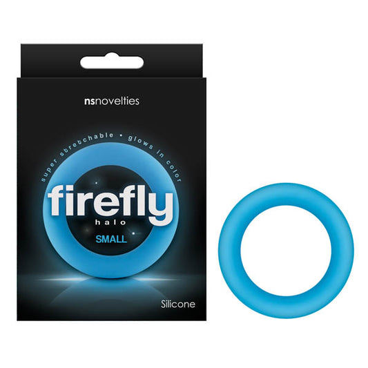 NS Novelties Firefly Halo - Glow In Dark Blue Small 50mm Cock Ring