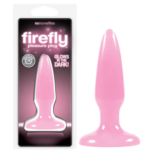 NS Novelties Firefly Pleasure Plug - Glow-in-the-Dark Pink 8.1cm (3.2") Mini Butt Plug