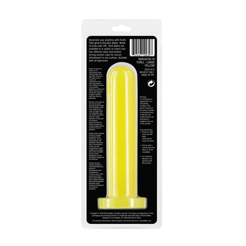 NS Novelties Firefly - Thrill - Glow in Dark Yellow 19.3cm Large Dildo