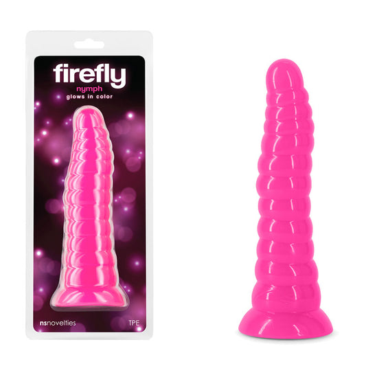 NS Novelties Firefly - Nymph - Glow in Dark Pink 18.8cm Dildo