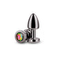 NS Novelties | Rear Assets Petite - Gunmetal 6cm Metal Butt Plug with Rainbow Round Gem Base