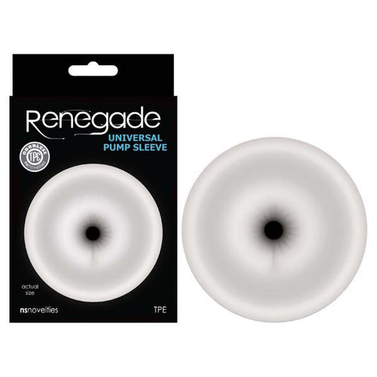 NS Novelties Renegade Universal Pump Sleeve - Clear Ass-Shaped Penis Pump Sleeve