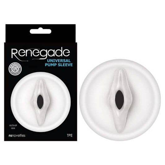 NS Novelties Renegade Universal Pump Sleeve - Clear Vagina-Shaped Penis Pump Sleeve