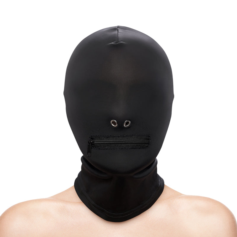 NS Novelties | Fetish & Fantasy - Zippered Mouth Hood - Black