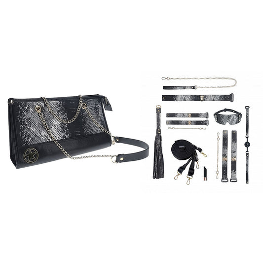 Shots Toys | OUCH! Florence Collection - Black Bondage Set with Bag - 8 Piece Kit