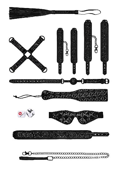 Shots Toys | Ouch! Luxury Bondage Kit - Black - 10 Piece Set